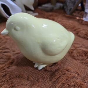Source Unknown Yellow Ceramic Bird Figurine